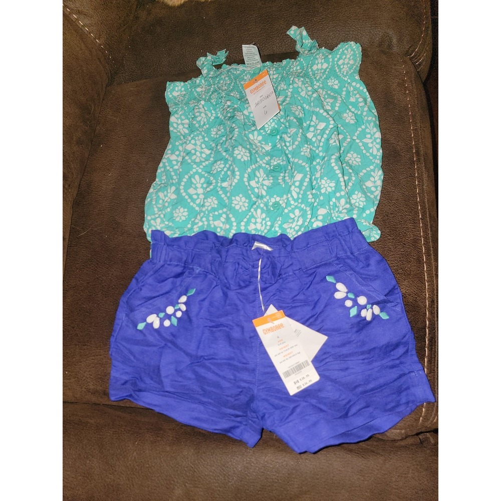 Gymboree sparkle safari tank and shorts size 6 nwt